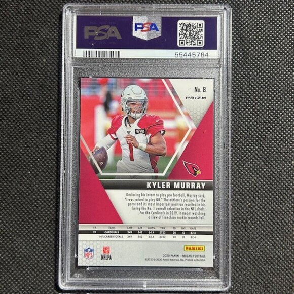 2020 Panini Mosaic Reactive Orange Prizm #8 Kyler Murray Cardinals PSA 10 GEM MT - Picture 2 of 2
